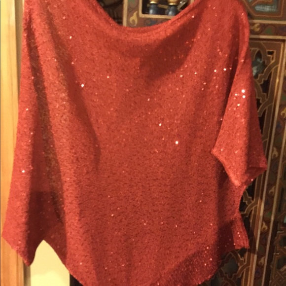 Beautiful BeBe Red Sequin Top - Picture 2 of 4